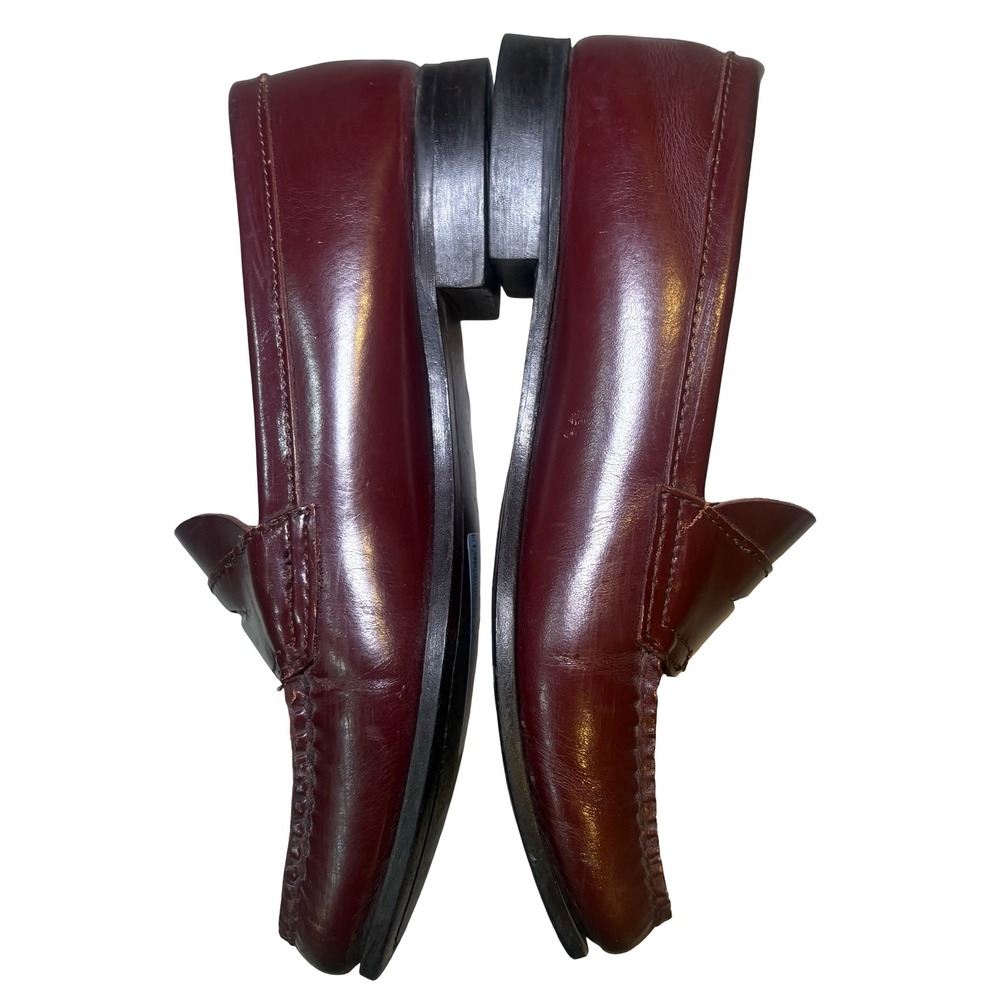 Bass Womens Burgundy Leather Penny Loafers Size 6 B Slip On Shoes 721W Preppy - Picture 7 of 8
